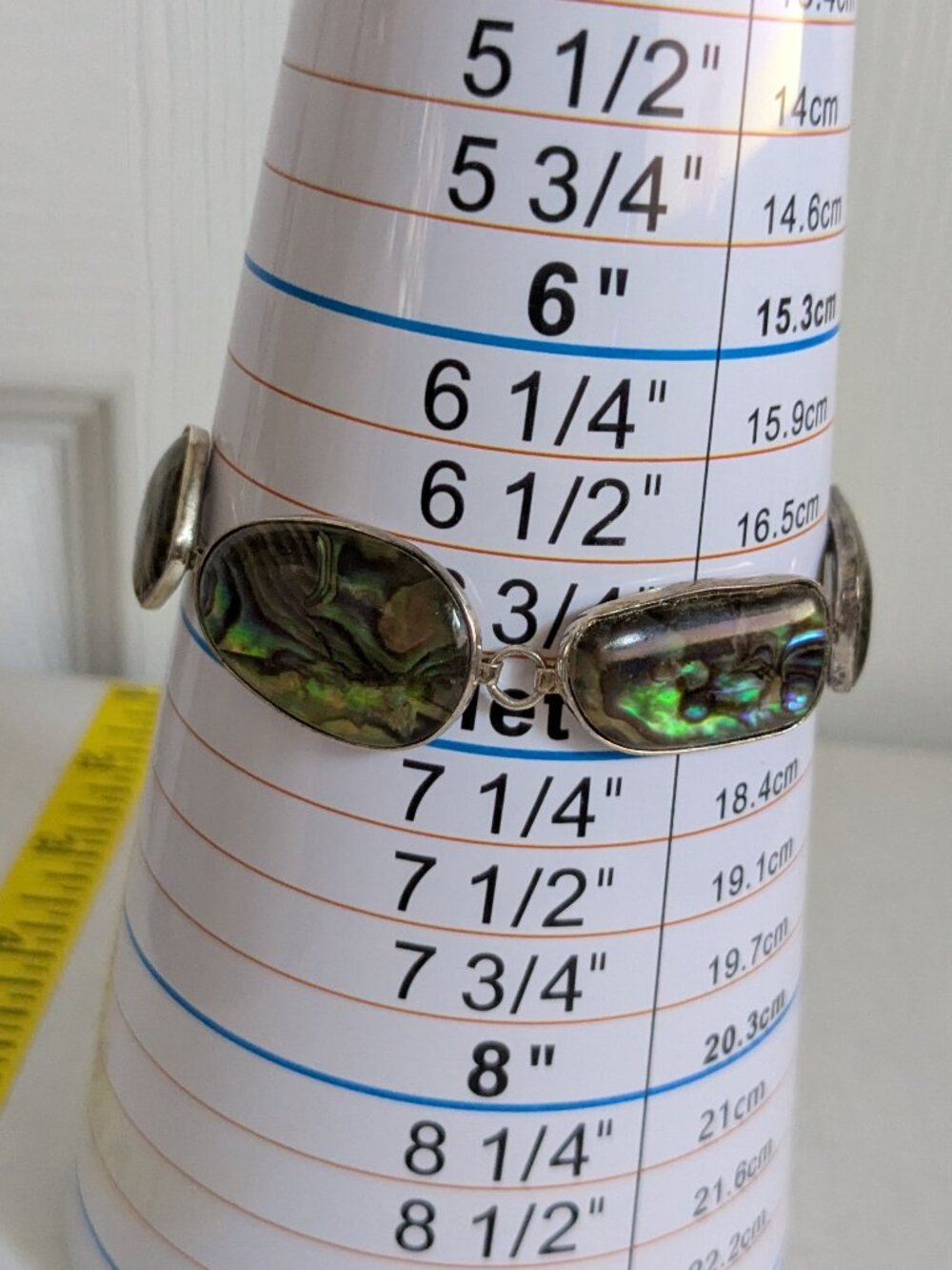 LUC LUCAS LAMETH 925 Sterling Abalone Panel Toggle Clasp Bracelet